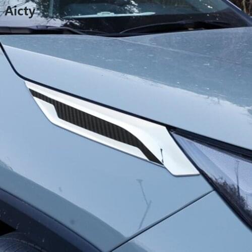 For Toyota RAV4 RAV 4 2019 2020 Front Head Light Lamp Headlight Eyelid Fender Cover Molding Trim Strip Exterior Car Accessorie