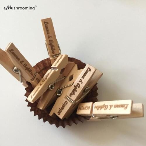 Personalized Mini Pegs baby shower decorations boy girl name date wedding decorations House Decoration
