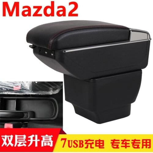 Armrest Box For Mazda 2 CX-3 Armrest Car Storage Container PU Leather