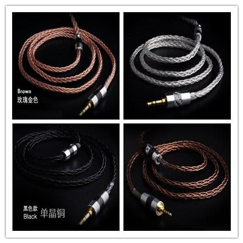 Diy earphone wire single crystal copper silver plated cable ie80 mmcx 0.78mm A2DC 3.5mm/2.5mm/4.4mm plug