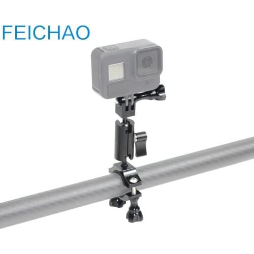 D20-30mm Magic Arm Handlebar Mount Clip Holder Motorcycle Bike 1/4" Screw Tripod Fixed Adapter for GoPro 9 8 7 5 Eken YI Camera