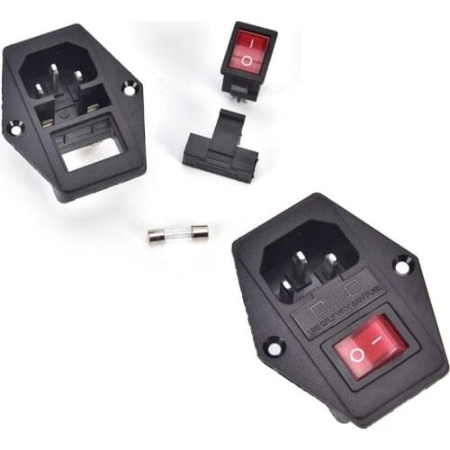 10A 250V Male Power Socket 3 Pin IEC320 C14 Inlet Module Plug Fuse Switch