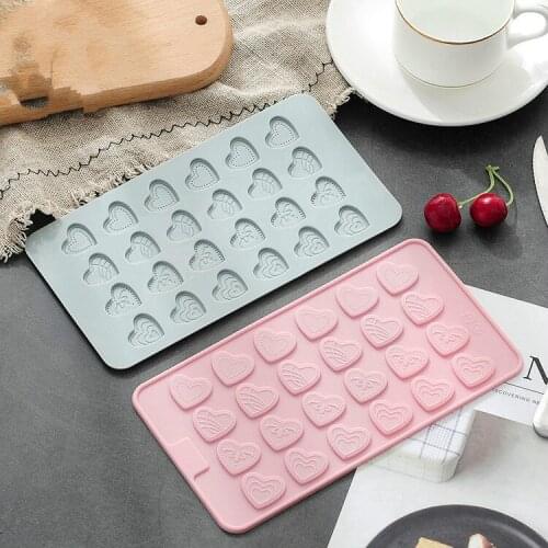 24 Heart Shape Silicone Mold Fondant Cake Mould Handmade Soap Mold Cake Decorating Tool DIY Chocolate Palstry Biscuit Mold