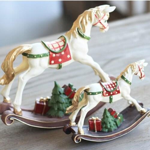Nordic ins rocking horse figurines American bedroom living room childrens room desktop home decoration crafts Christmas gifts