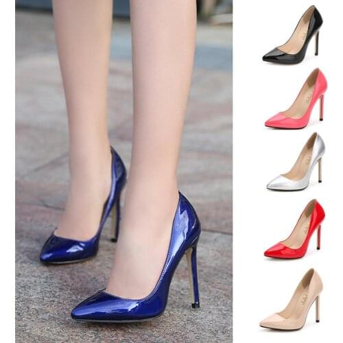 Classic 4" Heel Patent Leather Pumps Big Size 35-46 Mens Heels Drag Queen Trans Queer Work Court Black Red Beige Women Shoes