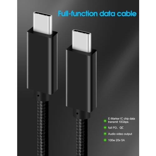 6.6ft USB 3.1 C Type 2m USBC Cable USB 3.1 Gen2 Cord 10Gb 100W 5A USB-IF certified for Macbook P20 S10 compatible Thunderbolt3