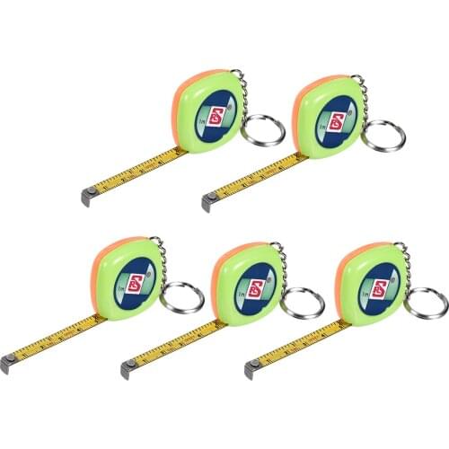 Uxcell 5pcs Tape Measure 1 Meter 3 Feet Retractable Metric Plastic Round Case Construction Home Use DIY Measurements etc