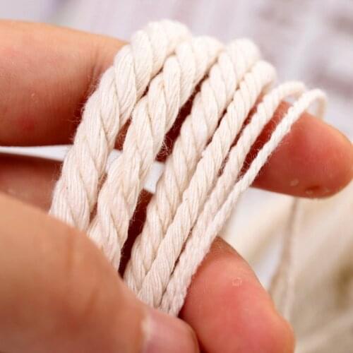 2mm 3mm 4mm Natural Cotton Macrame Rope String Ribbon Sewing Crafts DIY Hilo Macrame Cord Beige Twine Wedding Christmas Decor