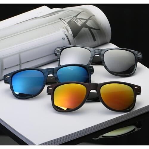 Vintage Retro Wood Grain Sunglasses Men Women Bamboo Aviation Pilot Sun Glasses Mirror Brand Desingner Eyewear Eye Glasses UV400