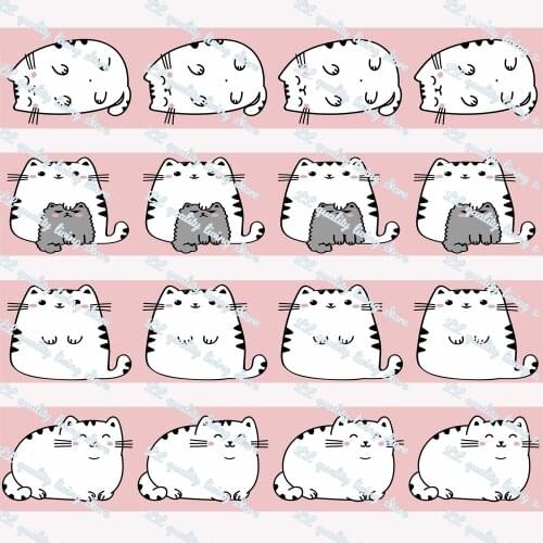 WL 16-75MM Cute Cat Printing Grosgrain Ribbon Gift Wrap Bowknot Party Decoration Craft Supplies Wholesale Dog Animal Collar