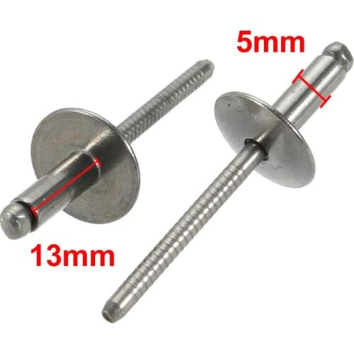 10pcs 13/16/20x5x16mm Blind Rivets 304 Stainless Steel Open End Large Flange Rivet Fasteners For Buildings Cars Ships Aircraft