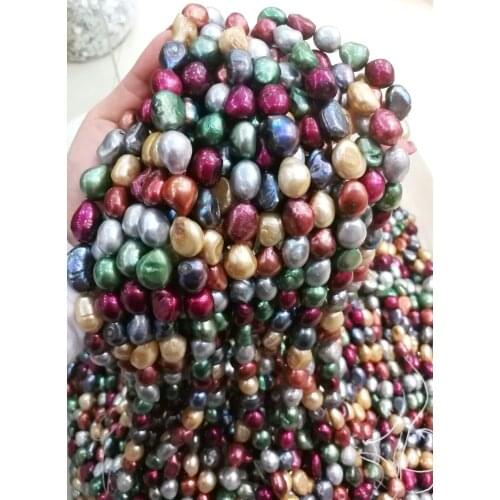 Women Jewelry natural pearl 12x18mm green black colorful baroque pearl necklace real Natural freshwater pearl gift 17'' 42cm