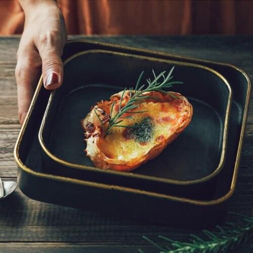 1Pcs Square Vintage Metal Fruit Bowl Iron Craft Fruit Snack Sushi Dessert Serving Plate Home Patry Kitchen Decorative Tray