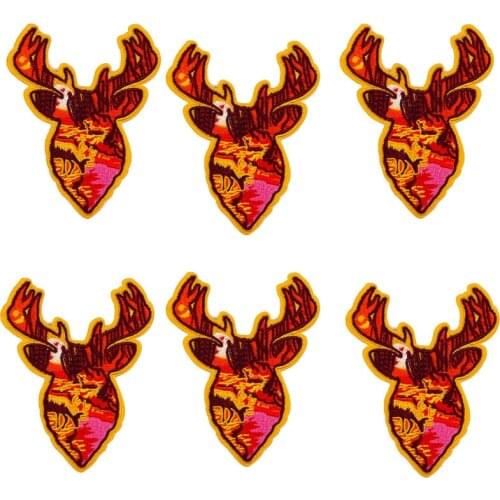 10Pcs/Set Animals Patches For Clothing Deer Embroidered Patch Iron On Patches On Clothes Stripes For Jacket Appliques Stickers