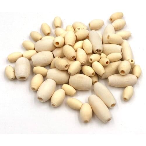 100pcs/lot Natural Wood Beads Oval Shape Kids Toys&Pacifier Clip Spacer Beading for Necklace Bracelet Jewelry DIY Making 15*7mm