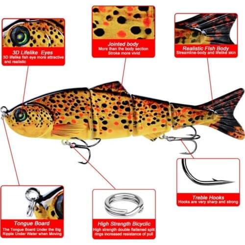 15.5CM/38G Premium 4 Sections Swimbait Lures Fishing Tackle Sinking Wobblers Fishing Lures Color Random Hardbait