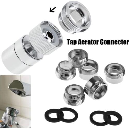 16/18/20/22/24/28/mm to 22mm with Gasket Tap Aerator Connector Metal Outside Inside Thread Water Saving Adaptor Kitchen Faucet