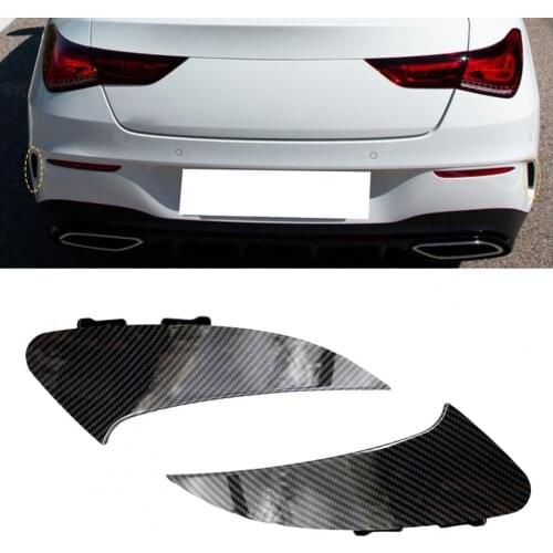2Pcs Carbon Pattern Rear Bumper Spoiler Air Outlet Vent Cover Trim for Benz CLA Sport 2019-2021