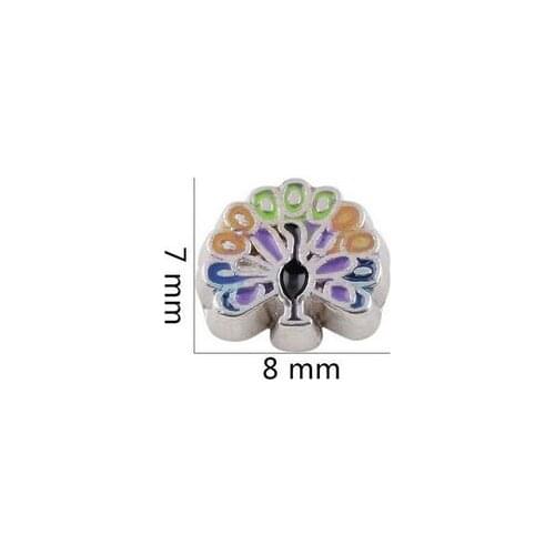 20PCS/lot Peacock Floating Locket Charms Fit For Magnetic Memory Floating Locket Jewelrys Making