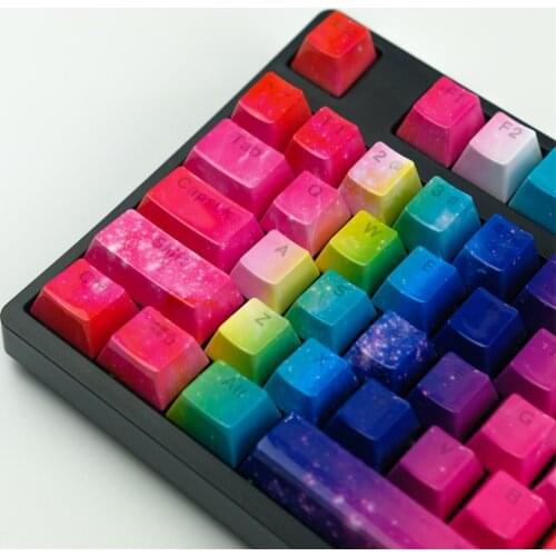 108-key Rainbow Keycap ABS Two-color OEM Highly Transparent Mechanical Keyboard Keycap Cherry MX 60/87/104 Starry Sky Character