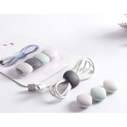 4pcs/lot Colorful Cable Winder Wire Organizer Cable Earphone Holder Cord Management Protector for iPhone Samsung Huawei