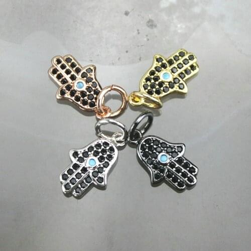 7*10mm 30pcs/lot Fashion palms shape cz pendant,plated cubic zirconia charm,diy necklace/bracelet/earring accessories wholesale