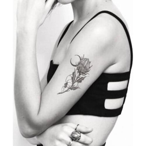 Flower of Evil Waterproof Temporary Tattoo Sticker Black Spider Meniscus Totem Fake Tattoos Flash Tatoos Arm Body Art Women Men