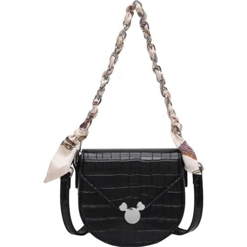 Disney high-end cartoon new Mickey girl fashion one shoulder messenger portable saddle bag mobile phone coin card bag