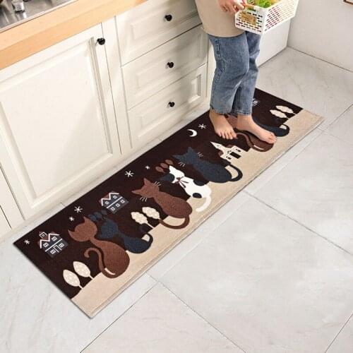 Long Kitchen Mat Anti-slip Kitchen Rugs Washable Kitchen Mats Cartoon Entrance Door Mats Waterproof Welcome Mat Home Decor