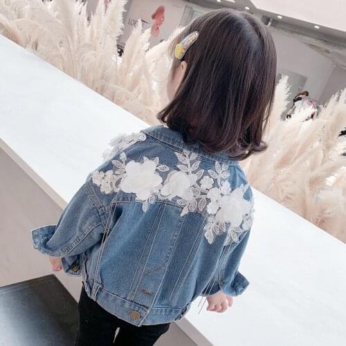 New Flower-Flowing Denim Jacket Toddler Girl Fall Dress 2020 Kids for Girls