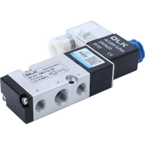 20PCS 4M210-08 Pneumatic Electric Solenoid Valve 2 Position 3 Port Five Way Control Air Valve Electromagnetic AC110V 220V