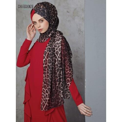 Hijab Turban Shawl Headscarf Female Head Wraps Chiffon Leopard Muslim Clothing For Women Islamic Clothes accessory Abaya وشاح