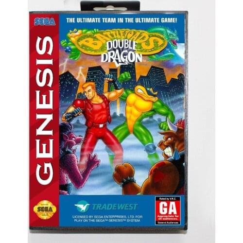 Battletoads And Double Dragon 16 bit MD Game Card With Box For Sega Megadrive/Genesis