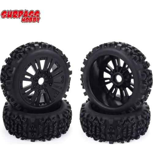 4pcs 17mm Hub Wheel Rim & Tires Tyre for 1/8 Off-Road RC Car Buggy KYOSHO HPI LOSI HSP GT2 Redcat Axial Traxxas
