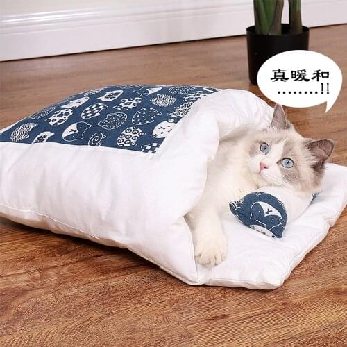Pet Bed with Pillow Removable washable cat quilt Cat Nest Cat Sleeping Bag Self-Warming dog Bed Dog kennel with Zipper