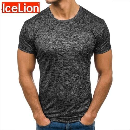LeeLion 2021 Solid tshirt For Men Strange Things Round Neck Fitness Workout Mens Clothes Casual Mens Tops Tees Summer t shirt