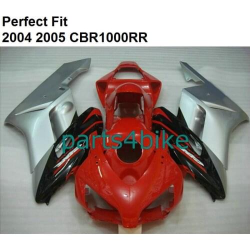Motorcycle bodywork fairing kit for Honda CBR 1000RR 04 05 wine red silver fairings CBR1000RR 2004 2005 NZ28