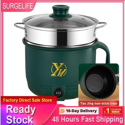 Mini Electric Rice Cooker 220V Multifunction Cooking Pots Hotpot 1.8L Non-stick Household 1-2 Person Cooking Appliances