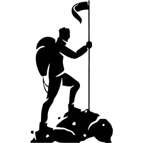 Adventure Climbing Mountaineering Sticker High Quality Car Decoration Personality Pvc Waterproof Decal Black/white, 16cm*9cm