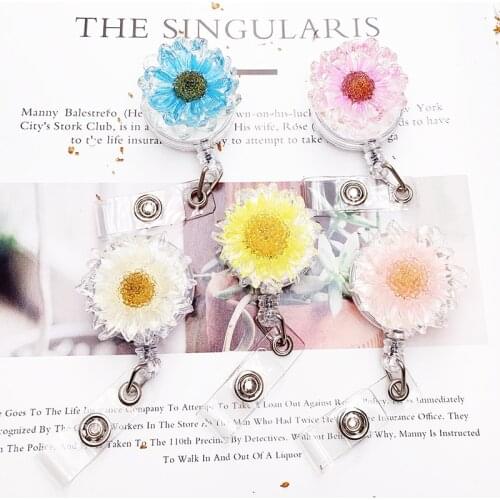 1PC Dry Flowers Keychains Rectangle Bar Little Star Flower Cabochon Charm Keychain Key Ring Jewelry