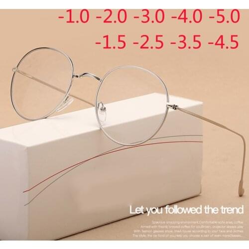 Diopter SPH 0 -0.5 -1 -1.5 -2 -2.5 -3 -3.5 -4 -4.5 -5 -5.5 -6 Metal Small Frame Myopia Prescription Optical Glasses