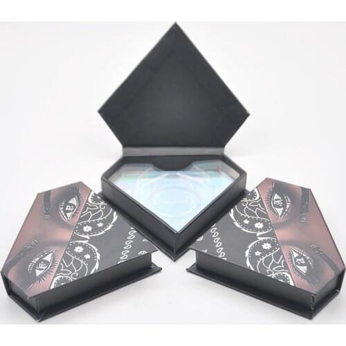 Wholesale False Eyelashes Package Eyelash Packaging Box Custom Logo Lash Boxes Packaging 25mm Mink Lashes Makeup Triangle Case