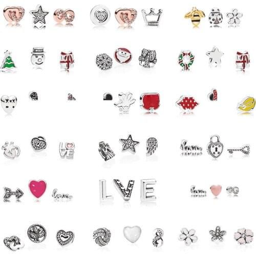 PDB 05 Silver 925 FLOATING LOCKET Small Charm Stored Infinite Small Charm Combination Series Double Heart Unlimited Series