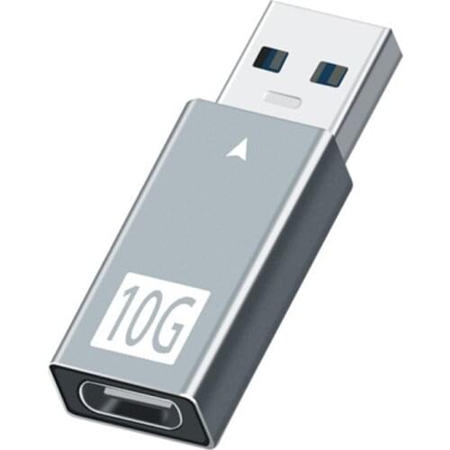 Aluminum Alloy USB to Type-C Gen2 USB3.1 Adapter Converter Built-in Chip High-speed Transmission