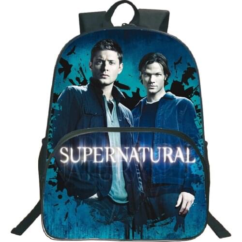 Boys Girls Teens Backpacks Supernatural Winchester Bros Sam Dean School Bags Beautiful Backpack Men Women Laptop Backpack