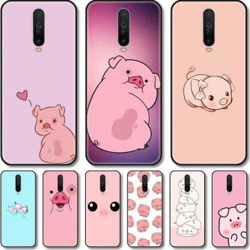 Lovely pig Phone Case For Redmi 10 9 8 7 6 GO S C T PRO Note 5G Black Cover TPU