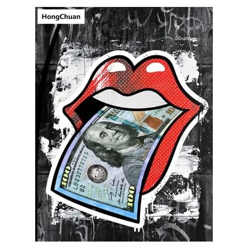 Sexy mouth full square round diamond painting cross stitch 5D DIY rhinestone mosaic embroidery New Year Christmas gift