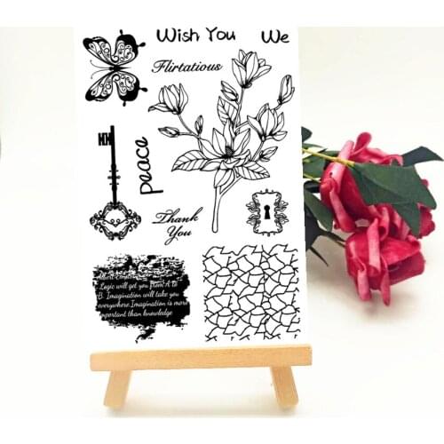 11*16CM Flower Arrangement Transparent Clear Stamps / Silicone Seals Roller Stamp for DIY scrapbooking photo album/Card Making
