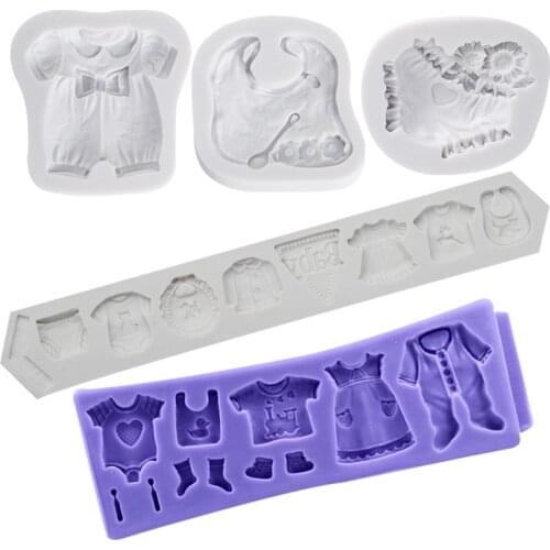 Baby Series Baby Clothes Silicone Mold Fondant Mould Cake Decorating Tools Chocolate, Gumpaste Mold, Sugarcraft ,Kitchen Gadgets