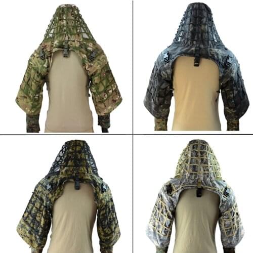 Tactical Viper Hood Tactical Sniper Ghillie Suit Lightweight Airsoft Paintball Ghillie Jacket 4 Colors CP Multicam Army Green